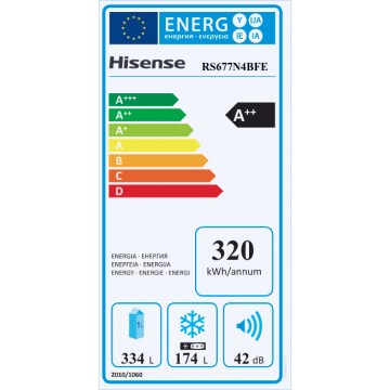 Hisense RS677N4BFE Ψυγείο Ντουλάπα